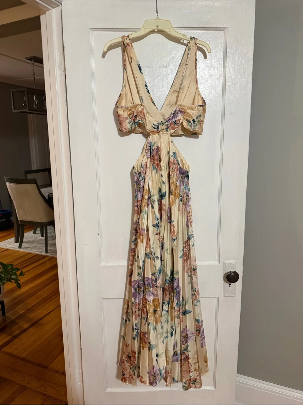 Abercrombie & Fitch Cream Floral Maxi Dress with Multicolor Blooms